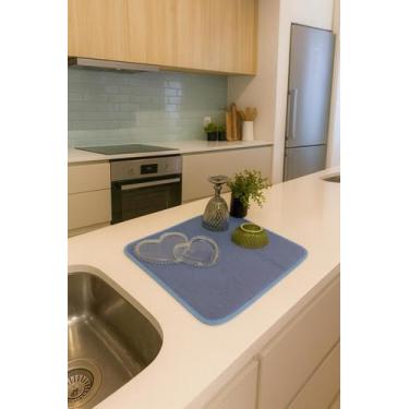 Imagem de Tapete escorredor aparador seca louça e prato prático e super absorven