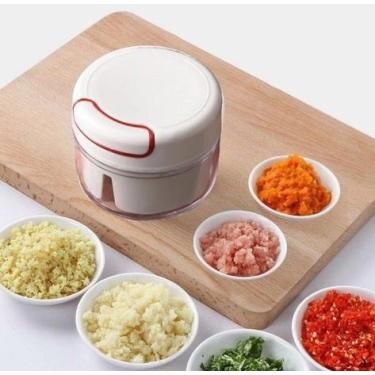 Imagem de Mini Multiprocessador Triturador Manual 2 Lâminas Inox Alho - DS