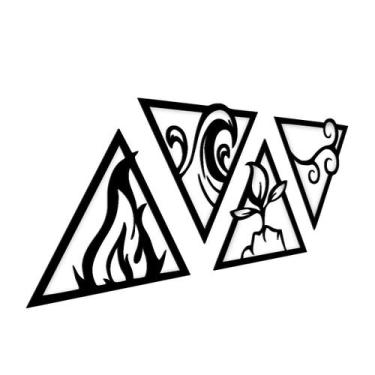 Imagem de Quadros 4 elementos alto relevo decorativo 20x70 mdf - Decoraset