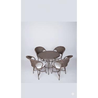 Imagem de Conjunto de Mesa e Cadeiras em Fibra Sintética Argila 