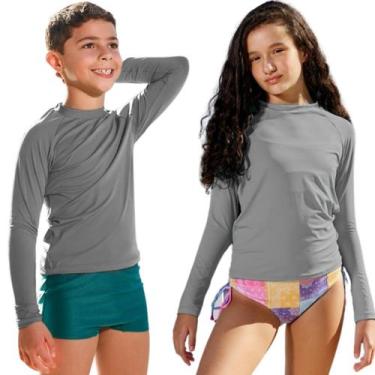Imagem de Camisa Térmica Infantil Juvenil Proteção Solar Manga Longa Tecido Gela