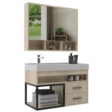 Imagem de Conjunto Gabinete para Banheiro com Espelheira Avant 80 - Belizze