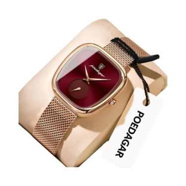 Imagem de Relógio De Pulso Feminino À Prova d'Água Em Aço Inoxidável Com Malha D