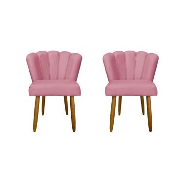 Imagem de Kit 2 Cadeiras Flor Para Quarto Penteadeira Balaqui Decor Rosa