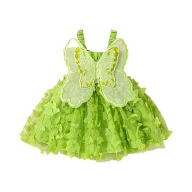 Imagem de Vestido De Verão Para Menina Com Asas De Borboleta Em Tule, Vestido De