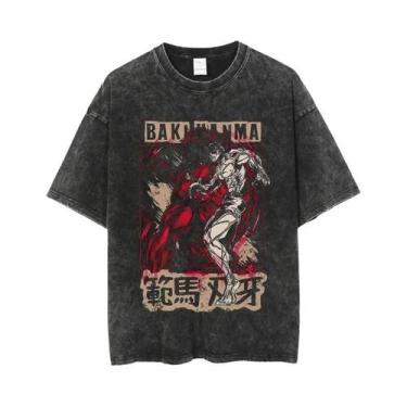 Imagem de Camiseta Masculina Oversize Anime Baki Haman Harajuku Vintage 100% Alg