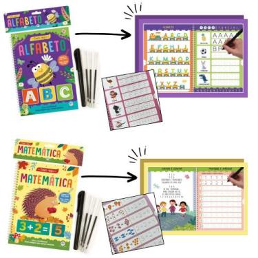 Imagem de Kit Descobrindo Letras e Números  Matemática e Alfabeto Reutilizável -