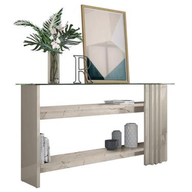 Imagem de Aparador De Sala Com Prateleiras 150cm Fire Z10 Calacata/off - Mpozenato