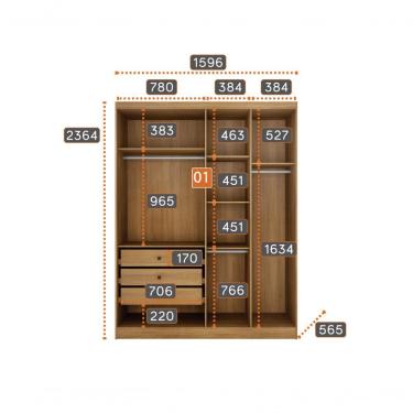 Imagem de Modulado Espelhado 100% Mdf 9 Portas 12 Prateleiras - Linea-cumaru - Móveis Novo Horizonte