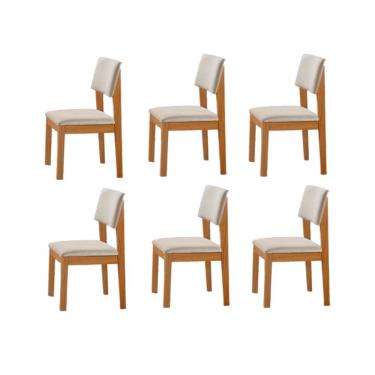 Imagem de Kit 6 Cadeiras Para Mesa De Jantar Estofada Turim Lj Móveis