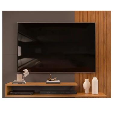 Imagem de Painel para TV ate 50 com 2 Prateleiras e Nicho MDF MDP DJ Moveis Nando