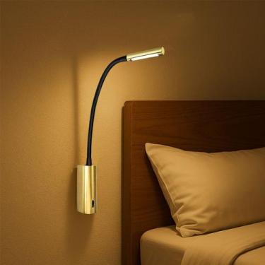 Imagem de 2 Arandela Leitura Quarto Led Interruptor Movel Bet66 - Acende a Luz