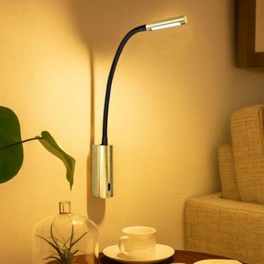 Imagem de Arandela Leitura Com Led Interruptor Direcionável 3w Bet66 - Acende a 