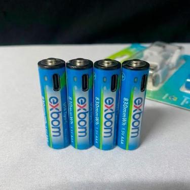 Imagem de Pilha AAA Recarregável Lítio USB-C 850mAh Duradoura para Eletrônicos -