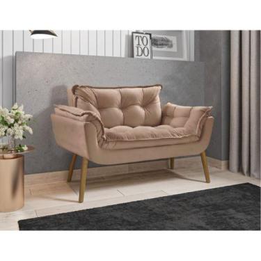 Imagem de Poltrona Decorativa Sofá Namoradeira 2 Lugares Opalla Capuccino - Visa