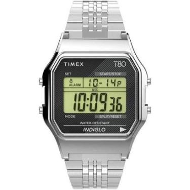 Imagem de Relógio Timex Digital Vintage T80 Prata TW2V19000-Unissex