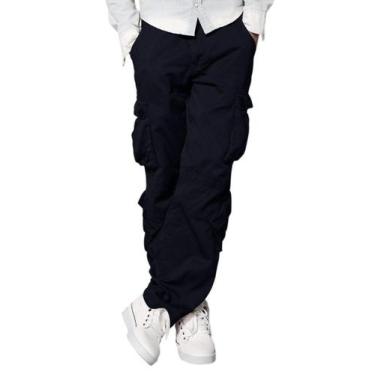 Imagem de Calça Cargo Match Masculina Regular Fit Azul Tamanho 30