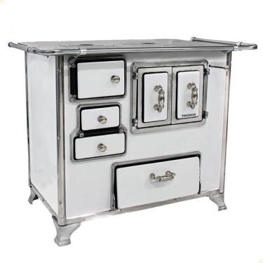 Imagem de Fogão a Lenha Venâncio Tradicional Branco Gabinete Nº02 Lado Direito Porta Dupla Sem Ta...