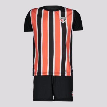 Imagem de Kit Infantil São Paulo Basic Preto e Vermelho-Unissex