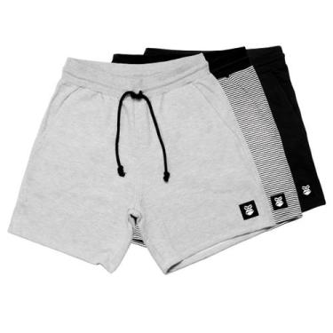 Imagem de Kit 03 Bermudas Academia Moletom Masculina Shorts Gorilla, GG
