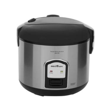 Imagem de Panela de Arroz Britânia Bpa10pi Xi75 10 Xícaras 127V, Cinza e Preto, 