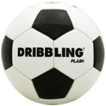 Imagem de Bola de Futebol de Campo Dribbling FLASH PVC BRANCA/PRETA - Sportcom