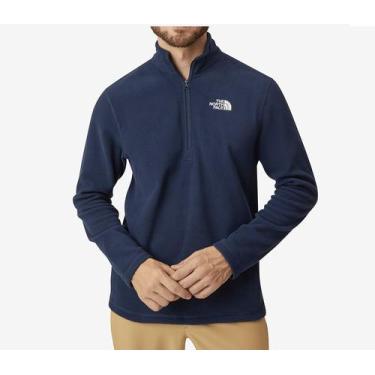Imagem de Blusa Fleece North Face Tech 1/4 De Zíper Azul Marinho Tamanho P - The