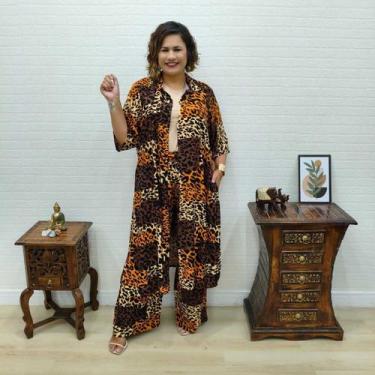 Imagem de Conjunto Chemise e Calça Viscolinho Estampado - - Sarat Moda Indiana, 