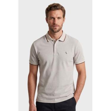 Imagem de Camisa Polo Reserva Slim Enxuto Friso Único Aveia Bege - Cor Bege - Ta