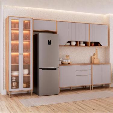 Imagem de Cozinha Modulada 6 Peças com 1 Cristaleira 2 Balcões e 3 Armários Aére
