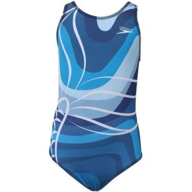 Imagem de Maio Infantil Feminino Speedo Waves sereia Azul - 029898, 06