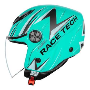 Imagem de Capacete Race Tech Play Fuzzy Cinza e Verde Tamanho:58, 58