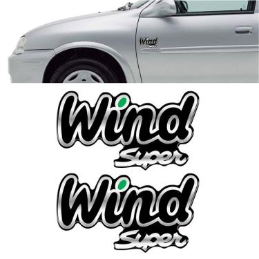Imagem de Adesivo Decorativo Corsa Wind Super Vinil Brilho Resinado 3D Par de 2 Unidades Teu Adesivo
