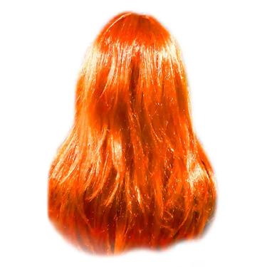 Imagem de Peruca Longa Lisa para Festas e Cosplay de Poliéster 45cm Laranja Extra Festas