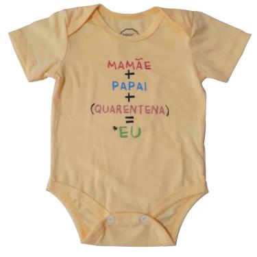 Imagem de Body Manga Curta Basic + Algodão e Poliéster Infantil Mamãe & Papai