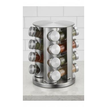 Imagem de Porta Condimentos Giratório Inox 16 Peças - Congratulations Store