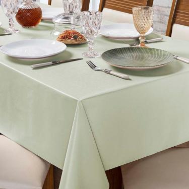 Imagem de Toalha de Mesa Lisa Térmica Impermeável em Policloreto de Vinila e Polietileno 2,50m X 1,40m 01 Peça Bege Clara Luz