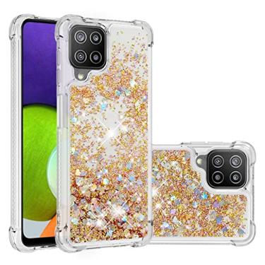 Imagem de Caso de capa de telefone de proteção Glitter Case para Samsung Galaxy A22 4G. Caso para mulheres meninas feminino sparkle líquido luxo flutuante moto rápido transparente macio Tpu. Capa de celular