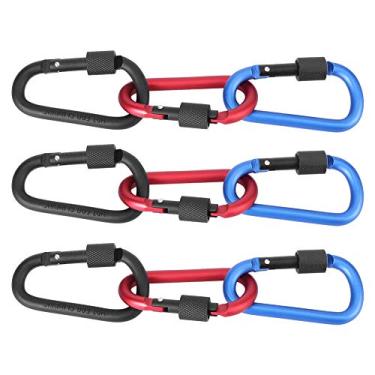 Imagem de Engrossar mosquetão, engrossar mosquetão à prova d'água 9 peças liga de alumínio para chaveiros para mochilas para camping