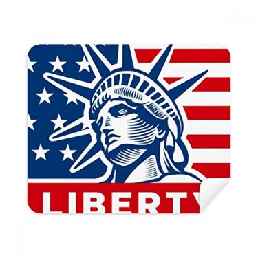 Imagem de Pano de limpeza com estampa de estátua da bandeira americana com liberdade, 2 peças, tecido de camurça