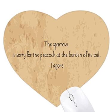 Imagem de Mousepad Qoutes Famous People Healing Burden Peacock Tail Heart Tapete de borracha para escritório