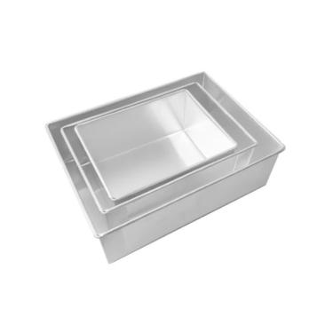 Imagem de Kit 3 Formas De Bolo Retangular Alta 10 Cm Aluminio