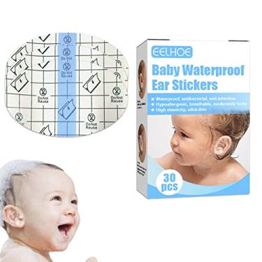 Imagem de ouvido para chuveiro | Adesivos ouvido impermeáveis para bebês transparentes - Proteção ouvido recém-nascido uso único patch impermeável para banho natação, tintura cabelo Kot-au