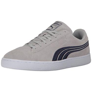 Imagem de PUMA Tênis masculino clássico de camurça com crachá, azul lápis-Puma preto, tamanho 41, Cinza violet-pavão, 4