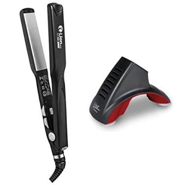 Imagem de Prancha Chapinha Cabelo Pro Tittan Lion 220v Preta + Suporte Secador Modelador Universal Lizz