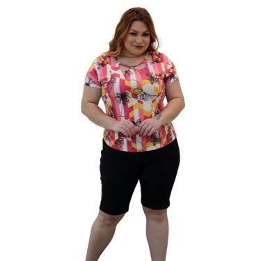 Imagem de Bermuda Feminina Bengaline Social Confort Plus Size P ao G4