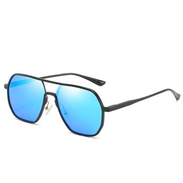 Imagem de ZUKKY Novos óculos de sol masculinos polarizados que mudam de cor para dirigir, anti-raios azuis, estojo de óculos com moldura preta polarizada folha azul