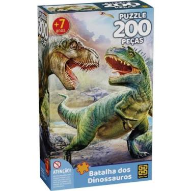Imagem de Quebra-Cabeça Cartonado Batalha Dos Dinossauros C/200 Peças - Grow