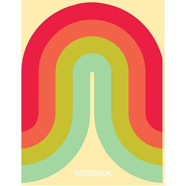 Imagem de Notebook: Vintage Rainbow Wave - Large 8.5 x 11 - College Ruled 120 Pages