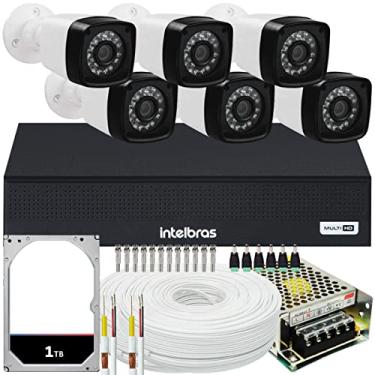 Imagem de Kit Cftv 6 Câmeras Segurança Full Hd Dvr Intelbras 8 Ch 200m